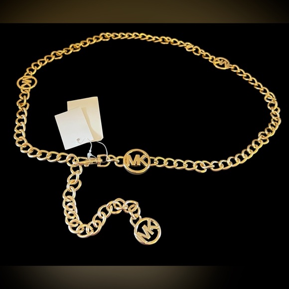 Michael Kors Gold and Brown Logo Chain Bracelet - Picture 1 of 16